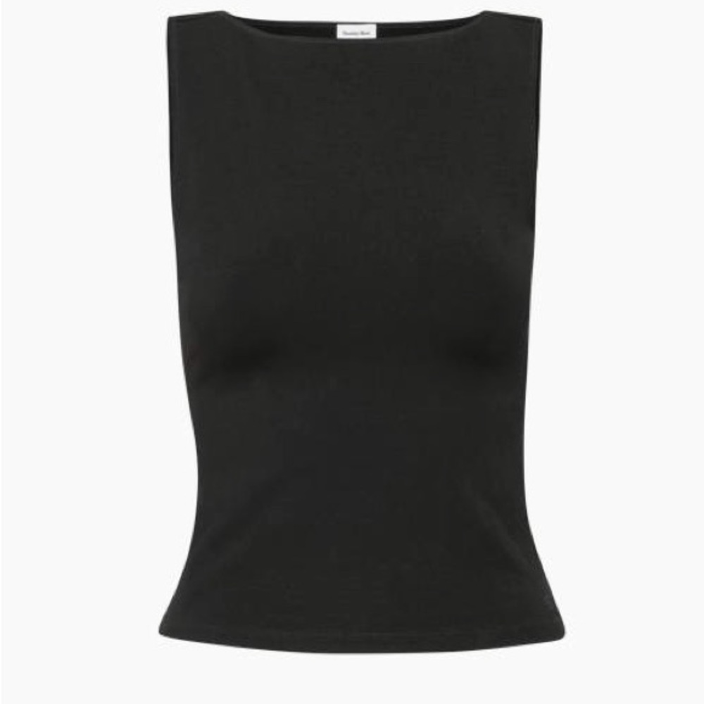 ARITZIA SUNDAY BEST Boatneck Chill Filo Tank Black
